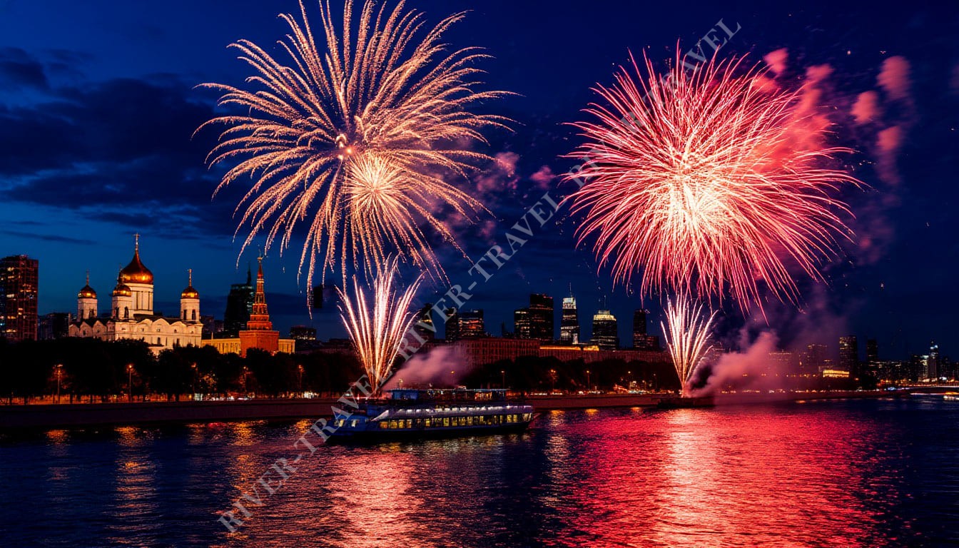 Круиз по центру Москвы на теплоходе «Снегири» с просмотром салюта в День Победы